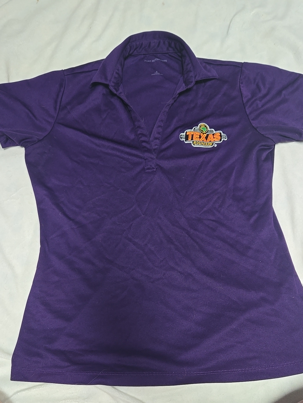 Port Authority Purple Short-Sleeve Polo Shirt with Embroidered Texas Logo
